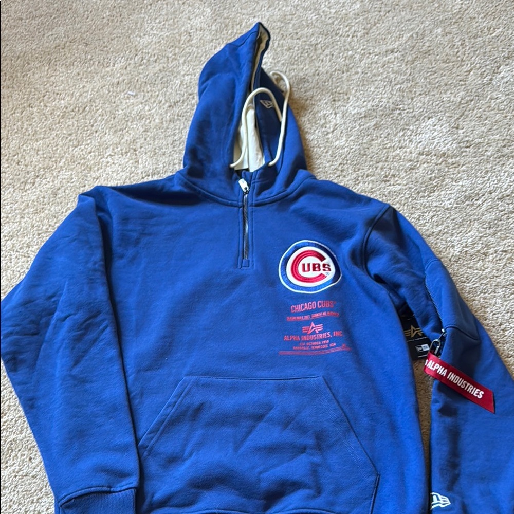 Alpha Industries Chicago Cubs Blue Hoodie Sweatshirt